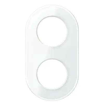 ELSO Glasrahmen 2-fach WDE011407 RENOVA | Doppelrahmen Unterputz | Glas glänzend | Bakelit-Look | weiß