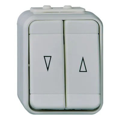 Elso Jalousietaster 442809 | Aufputz | 10A 250V | IP44 | mechanisch/elektrisch verriegelt | Wippe basaltgrau