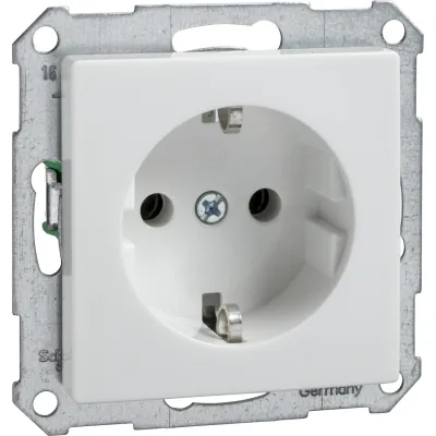 Schneider Electric SCHUKO Steckdoseneinsatz | Unterputz | 16A 250V | IP20 | Kunststoff | reinweiß