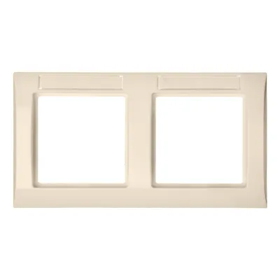 Elso Rahmen 2-fach 264214 | Abdeckrahmen mit Schriftfeld | waagerecht | Kunststoff Duroplast | matt | reinweiß RAL 9010