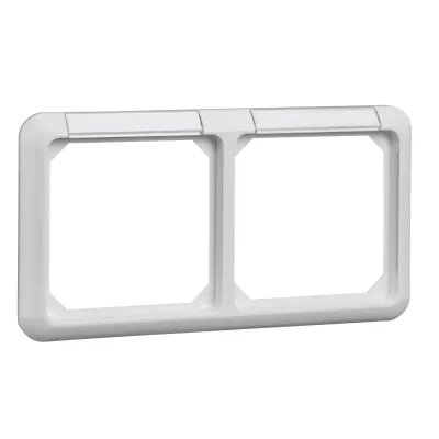 Elso Rahmen 2-fach 224214 | Abdeckrahmen mit Schriftfeld | bruchfest | Unterputz geeignet | Kunststoff | reinweiß