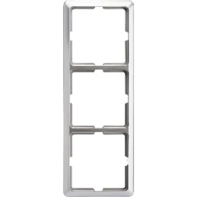 Elso 3-fach Rahmen SCALA 2043111 | Abdeckrahmen Unterputz | Edelstahl-Optik | Duroplast | waagerecht & senkrecht | IP20