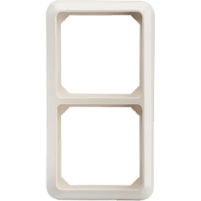 Elso Rahmen 2-fach 224240 | Abdeckrahmen IP44 spritzwassergeschützt | Kunststoff Thermoplast | perlweiß glänzend