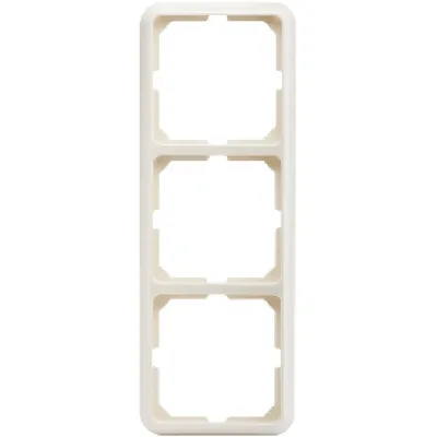 Elso Rahmen 3-fach 204300 | Schalterrahmen FASHION Serie | waagerecht & senkrecht montierbar | Duroplast | perlweiß