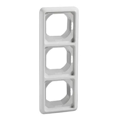 ELSO Rahmen 3-fach 224344 | Abdeckrahmen IP44 | senkrecht & waagerecht | Kunststoff Thermoplast | glänzend | reinweiß