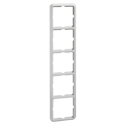 Elso Rahmen 5-fach 204504 | Abdeckrahmen Unterputz | waagerecht & senkrecht montierbar | Duroplast | reinweiß glänzend