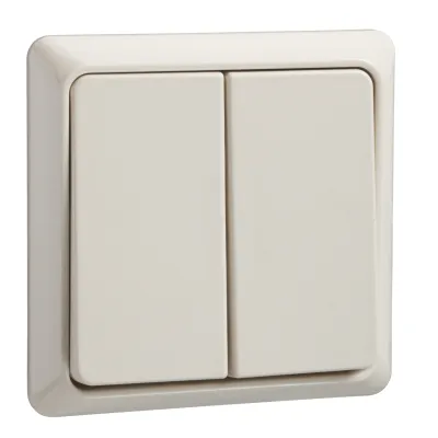 Elso Serienschalter 241500 | Unterputz IP20 | 2-fach Wippe | Thermoplast | Schraub-/Krallenbefestigung | perlweiß