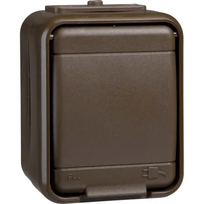 ELSO Steckdose 1-f. AP44 sepiabraun 445002