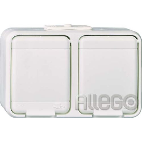 Bild: ELSO Steckdose 2-f.AP44 waage. licht-/basaltgrau 445409