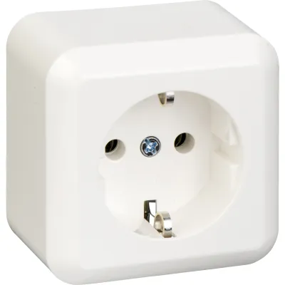 ELSO Steckdose 1-fach AP 385004 | Schuko | 16A 250V | Aufputz | Steckklemme | Kunststoff Thermoplast | IP20 | reinweiß