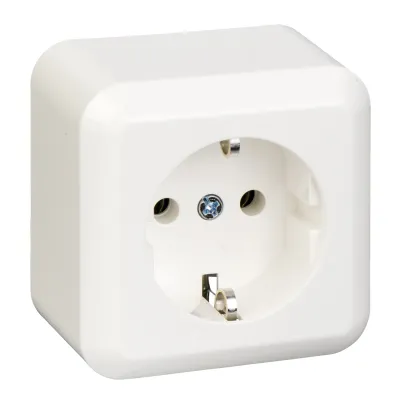 ELSO Steckdose 1-fach AP 385004 | Schuko | 16A 250V | Aufputz | Steckklemme | Kunststoff Thermoplast | IP20 | reinweiß