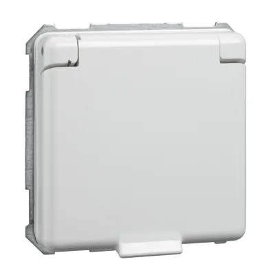 ELSO Schuko Steckdose 225034 | Unterputz Steckdoseneinsatz mit Klappdeckel | 16A 250V | IP20 | Steckklemme | reinweiß