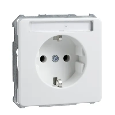 Elso Steckdose Unterputz 205014 | SCHUKO 16A 250V | Steckklemme | Schriftfeld | IP20 | Duroplast glänzend | reinweiß