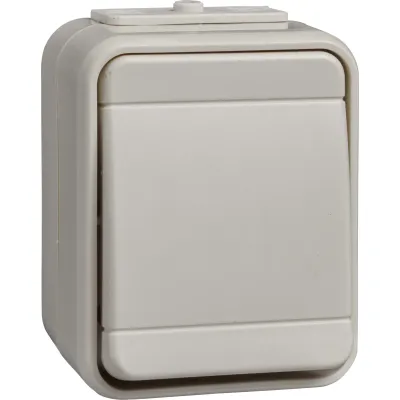 Elso Taster 442100 | Wipptaster Aufputz IP44 | 1 Schließer 10A 250V~ | Steckklemme Thermoplast | perlweiß