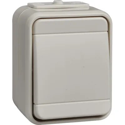 Elso Universalschalter 441600 | Wechselschalter Aufputz IP44 | 10A 250V~ | Steckklemmen | Kunststoff perlweiß