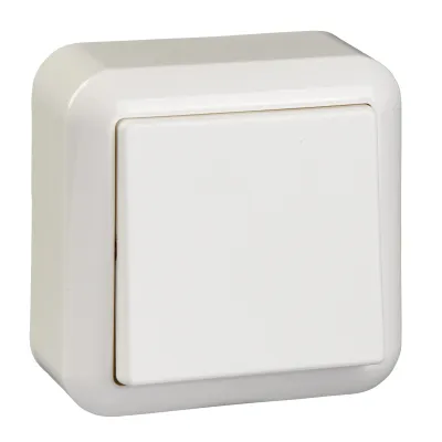 ELSO Universalschalter Aufputz 381604 | Wechselschalter 10A 250V | Steckklemme | Thermoplast IP20 | reinweiß