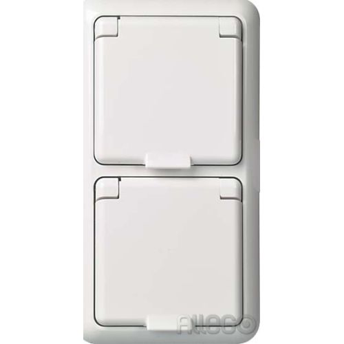 Bild: ELSO UP-Steckdose 2-fach IP44 m.Steckkl. reinweiß 225414