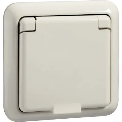 ELSO UP-Steckdose IP44, Steckkl emme, perlweiß 225040