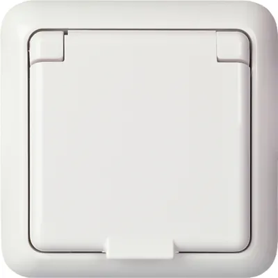 Schneider Electric Elso Steckdose 225044 | SCHUKO UP | IP44 | Klappdeckel | 16A | Steckklemme | reinweiß | inkl. Rahmen