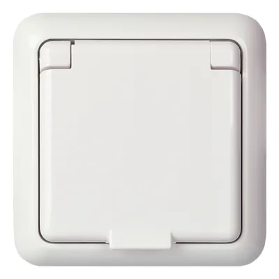 Schneider Electric Elso Steckdose 225044 | SCHUKO UP | IP44 | Klappdeckel | 16A | Steckklemme | reinweiß | inkl. Rahmen