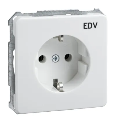 Elso Steckdoseneinsatz Schuko 205104 | EDV Aufdruck | Unterputz | Steckklemme | 16A 250V | IP20 | reinweiß