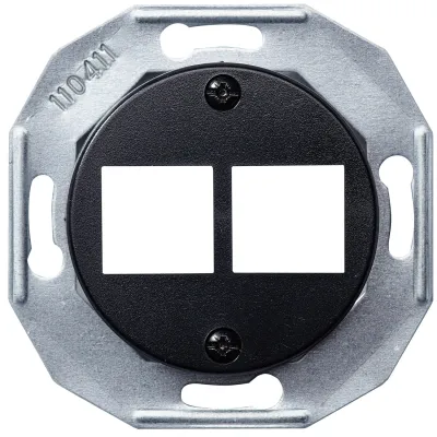 ELSO IAE/UAE Unterputz-Anschlussdose WDE011703 | 2x RJ45 | Modular-Jack | Cat.5 | Zentralplatte | schwarz | RENOVA