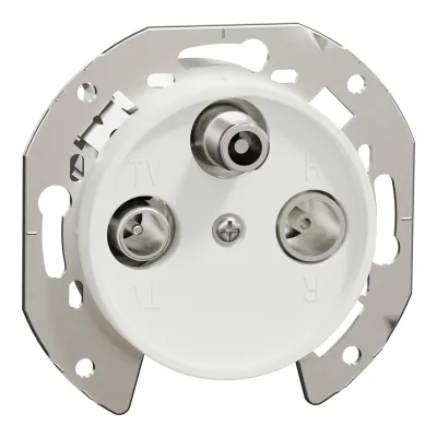 ELSO Antennensteckdose WDE011734 | R/TV/SAT 3-fach | Stichdose Unterputz | 5-2400 MHz | F-Buchse | weiß | RENOVA