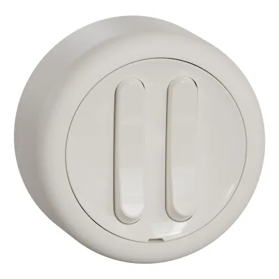 ELSO Serienschalter WDE015816 | 2-fach Aufputz | 16A 250V | RENOVA Design | IP20 | Kunststoff | weiß RAL 9010