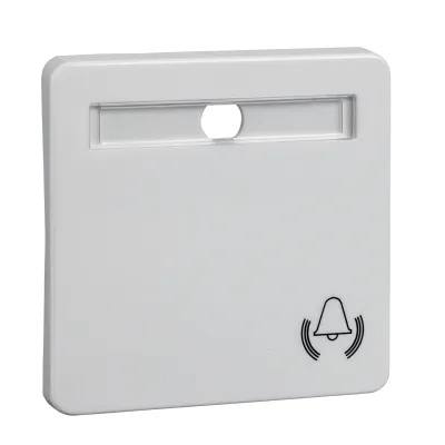 ELSO Wippe 213134 | Klingel Symbol | Schriftfeld | beleuchtbar | Duroplast glänzend | IP20 | reinweiß