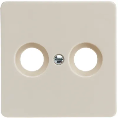 ELSO Zentralplatte Antennensteckdose 503610 | 2 Öffnungen | ohne F-Buchse | Thermoplast | Unterputz | perlweiß