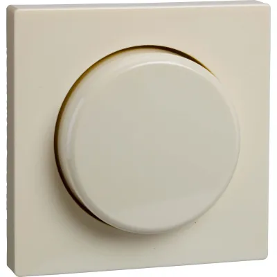 ELSO Zentralplatte mit Drehknopf 267010 | Dimmer Abdeckung | Duroplast | glänzend | perlweiß | RAL 1013
