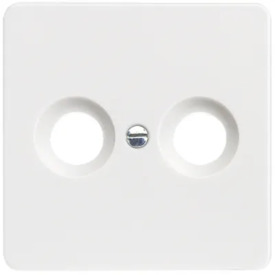 ELSO Zentralplatte für Antennensteckdose 226024 | 2 Öffnungen | Unterputz | Kunststoff | Thermoplast | RAL 9010 Reinweiß