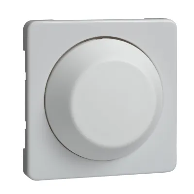 Elso Zentralplatte mit Drehknopf 207014 | Dimmer-Abdeckung passend für FASHION/SCALA/RIVA | Duroplast | reinweiß