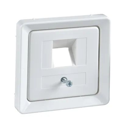 Elso Zentralplatte UAE 1xRJ45 206404 | Abdeckung ohne Beschriftungsfeld | reinweiß RAL 9010 | passend für Rutenbeck
