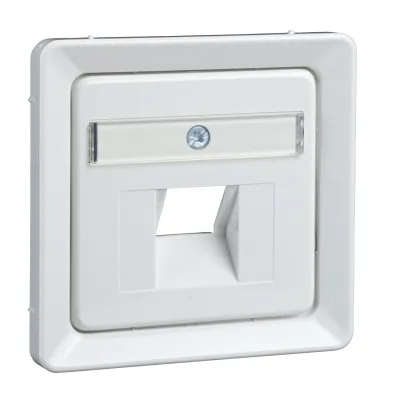ELSO Zentralplatte 206524 | UAE/IAE Abdeckung 1x RJ45 | Unterputz | Kunststoff Thermoplast | weiß RAL 9010 | glänzend