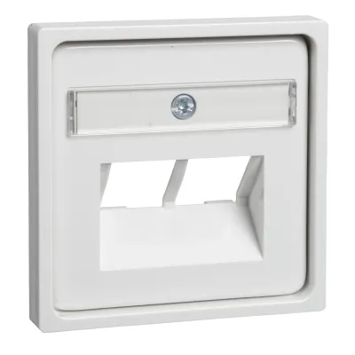 ELSO Zentralplatte 366514 | UAE/IAE 2xRJ45 Unterputz | mit Beschriftungsfeld | Thermoplast | glänzend | weiß RAL 9010