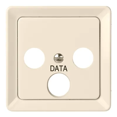 ELSO Zentralplatte Antennensteckdose 206074 | 3-Loch | F-Buchse | SAT/TV/Radio | Unterputz | Kunststoff | RAL 9010 Weiß