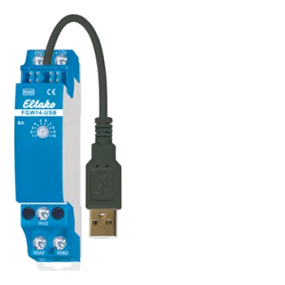 Eltako RS485-Bus-Gateway FGW14-USB 30014049 | USB-A | 1TE | REG Montage | 5V DC | 0,3W Stand-by | IP20 | bidirektional