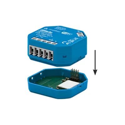ELTAKO Stromstoß-Schaltrelais AP64ESRPF+E | Matter Wi-Fi | EnOcean-Adapter | 1 Schließer 16A | Unterputz | Blau
