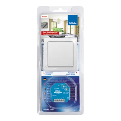 Eltako Blisterpack BPS55 #30000037 | Funk-Schaltrelais FSR61-230V | Funktaster FT55 | 10A | 230V | 868 MHz | reinweiß