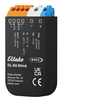 Eltako DALI-Bus-Netzteil DL-N2-80mA 33000026 | DALI-2 zertifiziert | 80mA | bis 40 Geräte | Unterputz | IP40
