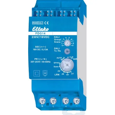 Eltako DALI-Gateway FDG14 30014047 | Funkbus RS485 | REG 2TE | 12V DC | bidirektional | bis 64 DALI-Geräte | IP20