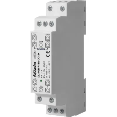 Eltako DALI-LED-Dimmer DL-RGB-R16A-DC12+ 33000023 | RGB Steuerung | 16A 768W | REG | 12–48V DC | IP20 | grau