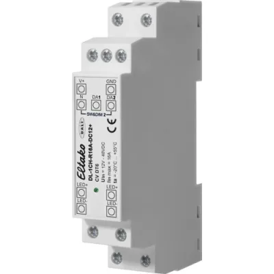 Eltako LED-Dimmer 1-Kanal DALI DL-1CH-R16A-DC12+ 16A | 768W | für Hutschiene | 12–48V DC | IP20 | grau