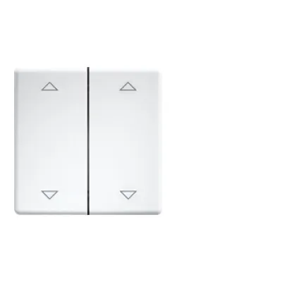 Eltako Doppelwippe DW-FT55-rw+2P 30000986 | Funktaster 55x55mm | Lasergravur Pfeile | Kunststoff Thermoplast matt | weiß