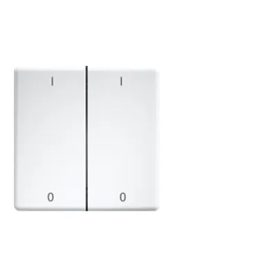 Eltako Doppelwippe DW-FT55-rw+IO | Funktaster 55x55 mm | Lasergravur I/O | matt | Thermoplast | weiß