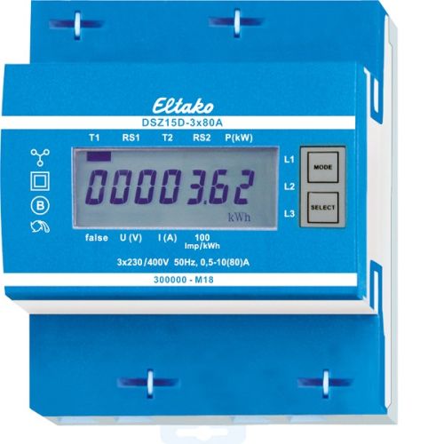 Bild: Eltako Drehstromzähler DSZ15D 3x80A, MID geeicht, Reiheneinbau 4TE (28380015)