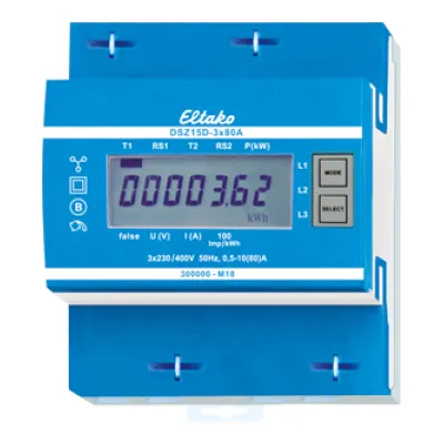 Eltako DSZ15D-3x80A MID | Drehstromzähler geeicht digital | 2-Tarif S0 | Hutschiene 400V | Klasse B