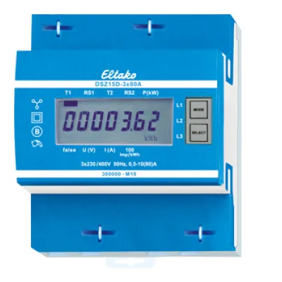 Eltako DSZ15D-3x80A MID | Drehstromzähler geeicht digital | 2-Tarif S0 | Hutschiene 400V | Klasse B