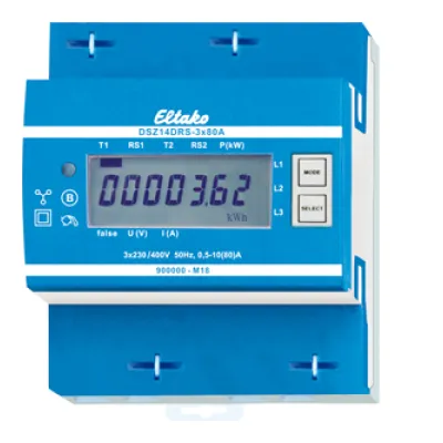 Eltako DSZ14DRS-3x80A MID | Drehstromzähler geeicht | 3x80A | RS485 | digital | Zweitarif | 4TE | Direktmessung | 400V